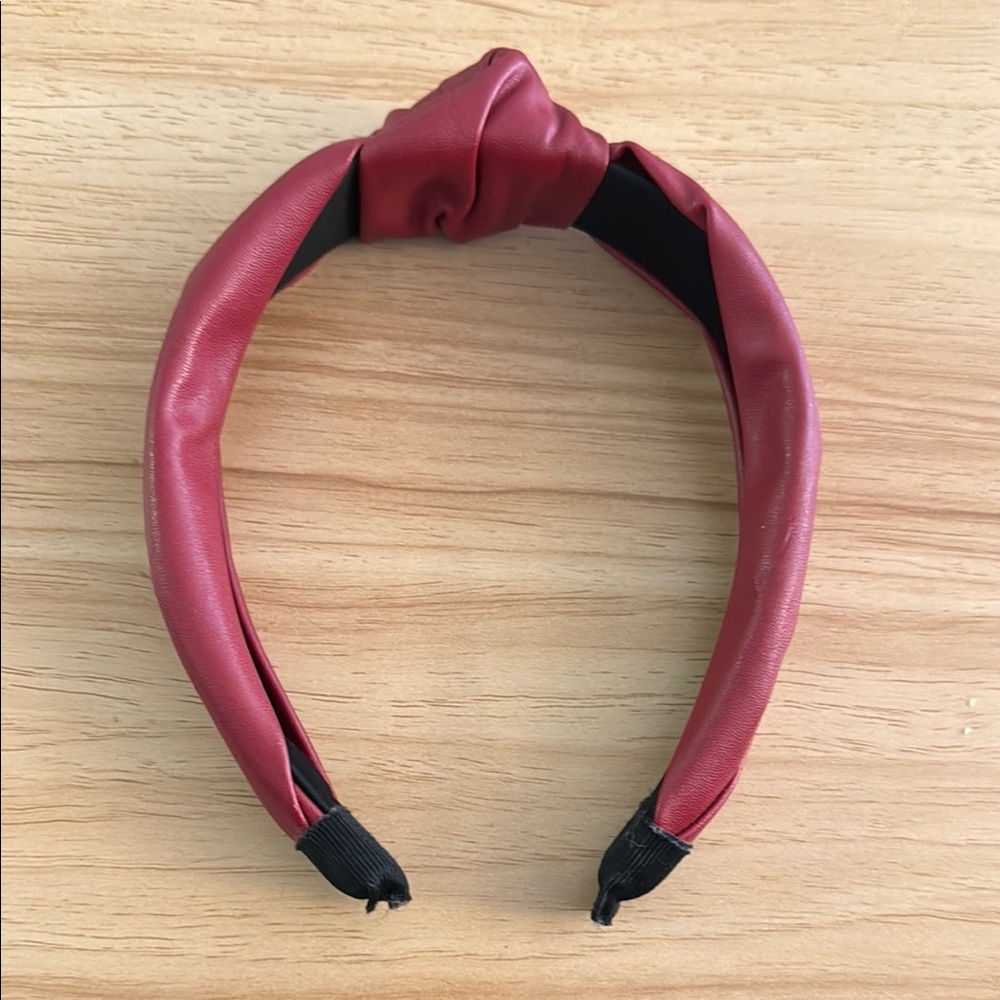 Red Faux Leather Headband
